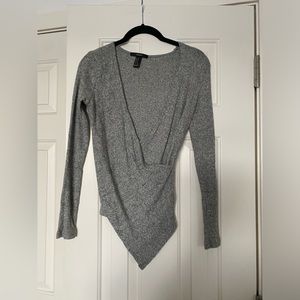 Ribbed grey H&M wrap top. Super soft!